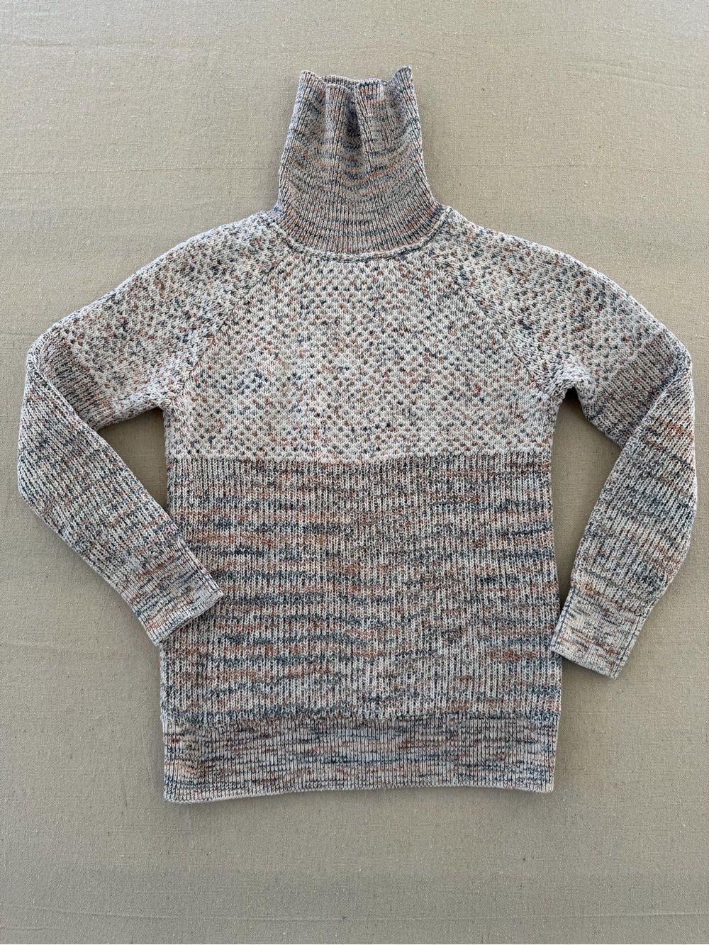 Prana Marled Turtleneck Sweater in Neutral Speckle